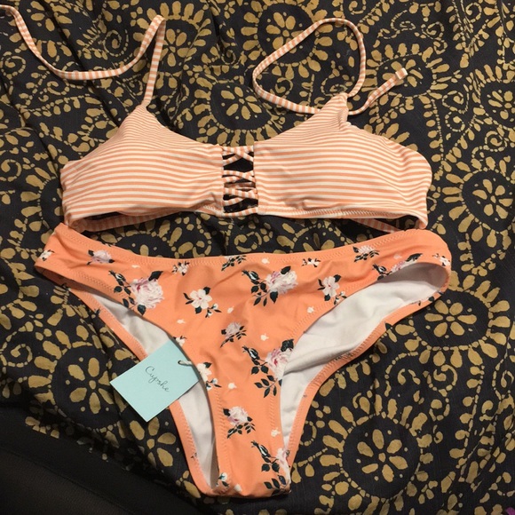 Cupshe Swim Brand New Orange Cupshe Bikini Set Poshmark